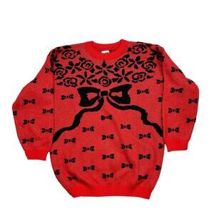 Vintage 80s Bow knit sweater size L